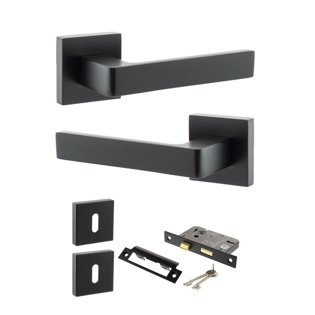 Atlantic S40S Status Montana on Square Rose Door Handle Pack