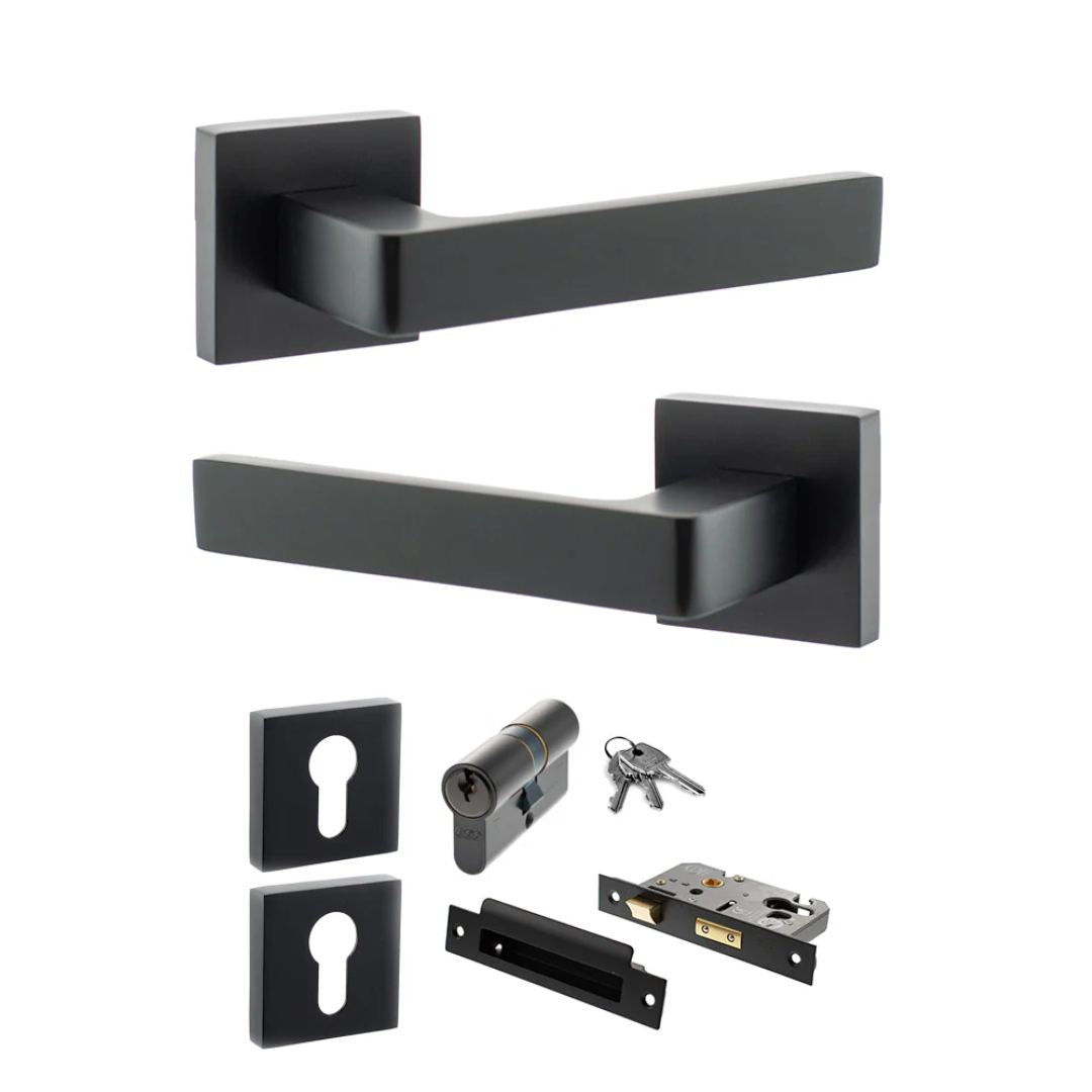 Atlantic S40S Status Montana on Square Rose Door Handle Pack
