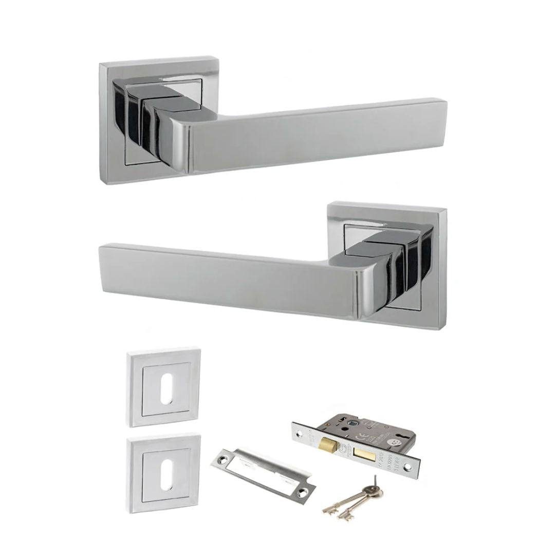 Atlantic S40S Status Montana on Square Rose Door Handle Pack