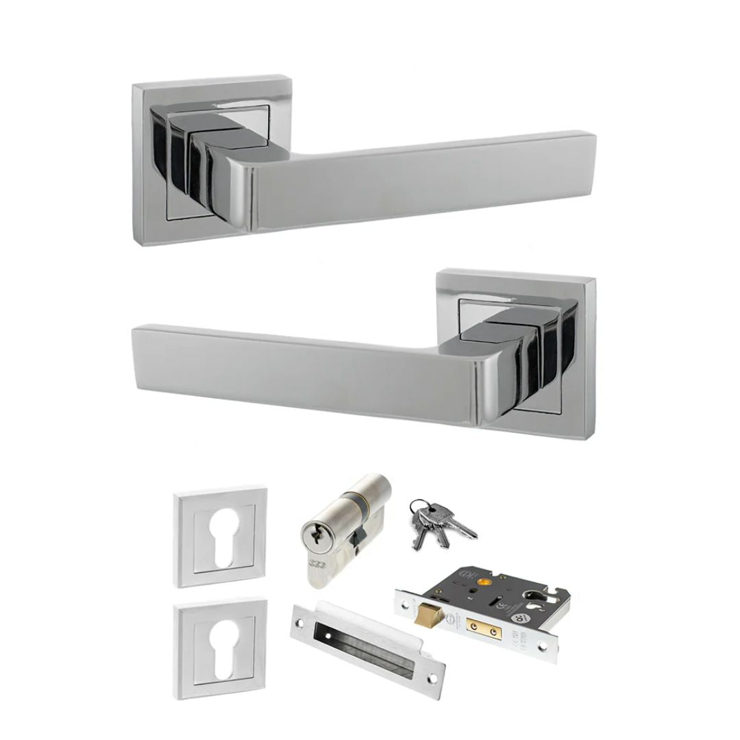 Atlantic S40S Status Montana on Square Rose Door Handle Pack