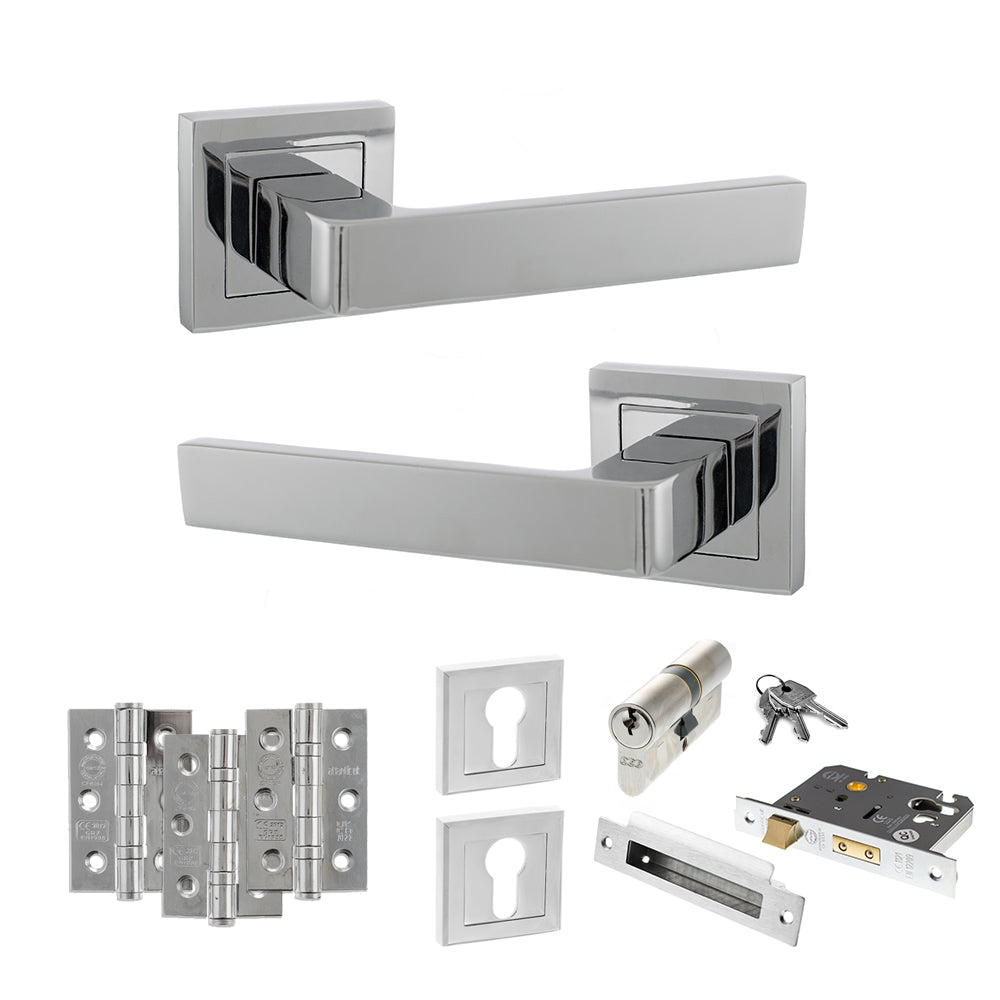 Atlantic S40S Status Montana on Square Rose Door Handle Pack