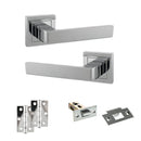 STATUS Montana Door Handle Pack (Latch Set - 2.5" Latch, 3" Hinges x2) - Polished Chrome