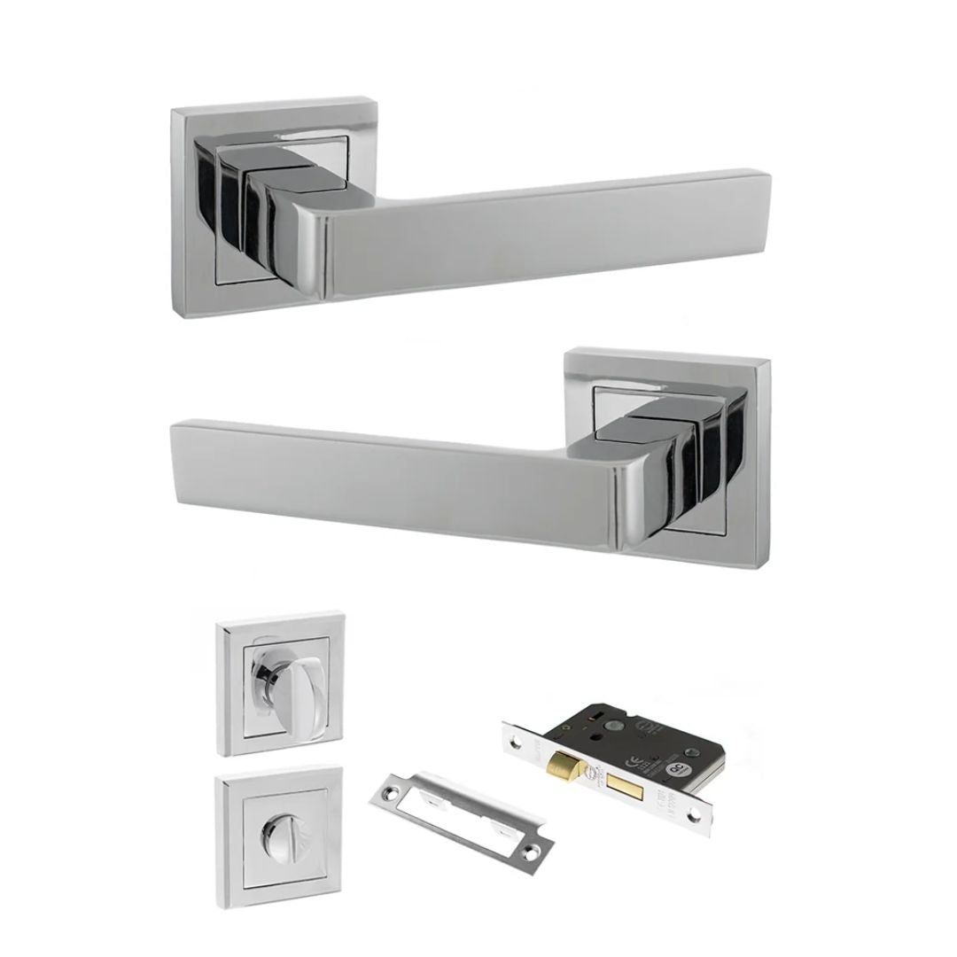 Atlantic S40S Status Montana on Square Rose Door Handle Pack