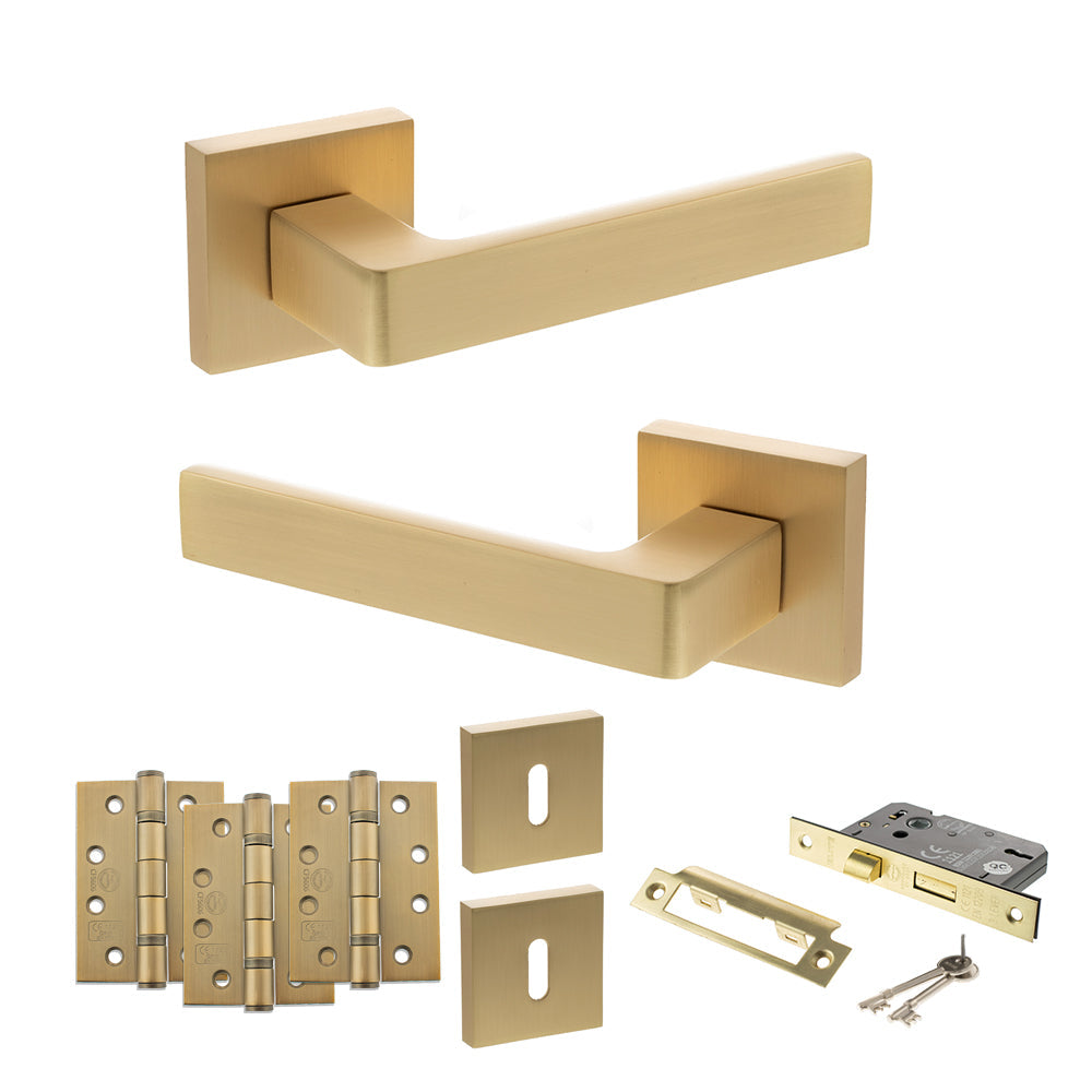 Atlantic S40S Status Montana on Square Rose Door Handle Pack