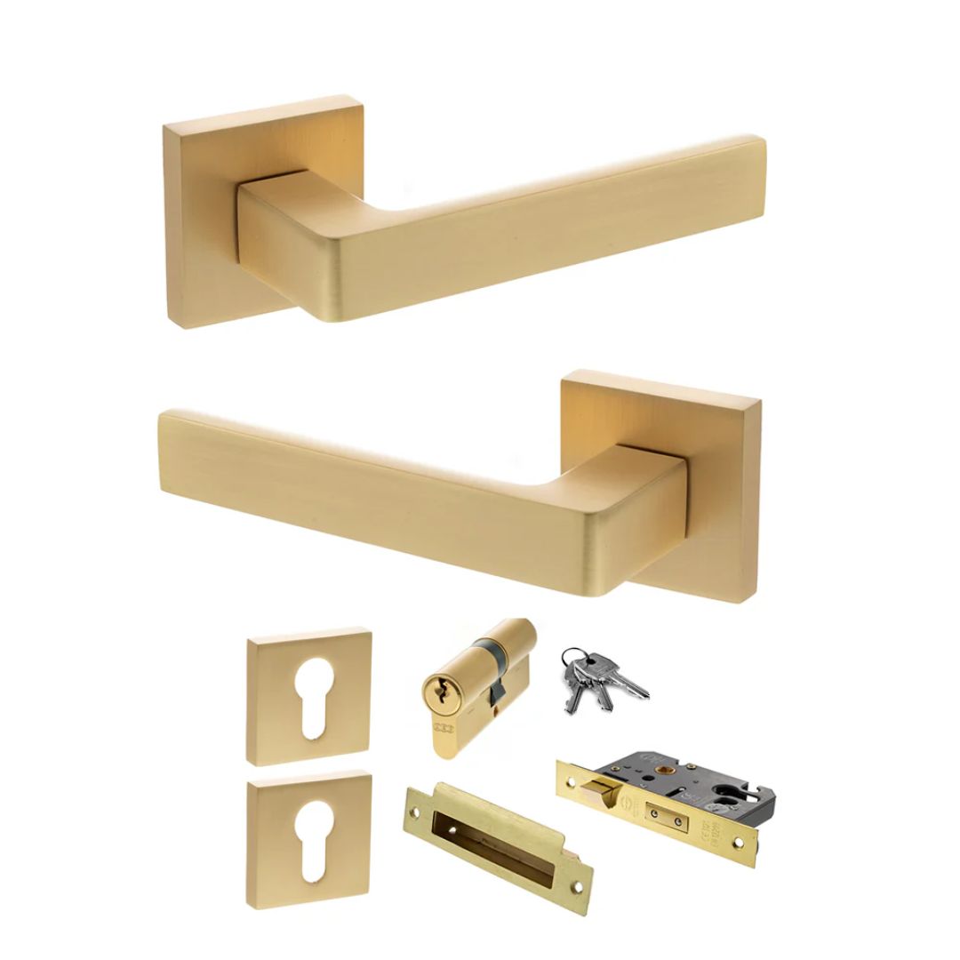 Atlantic S40S Status Montana on Square Rose Door Handle Pack