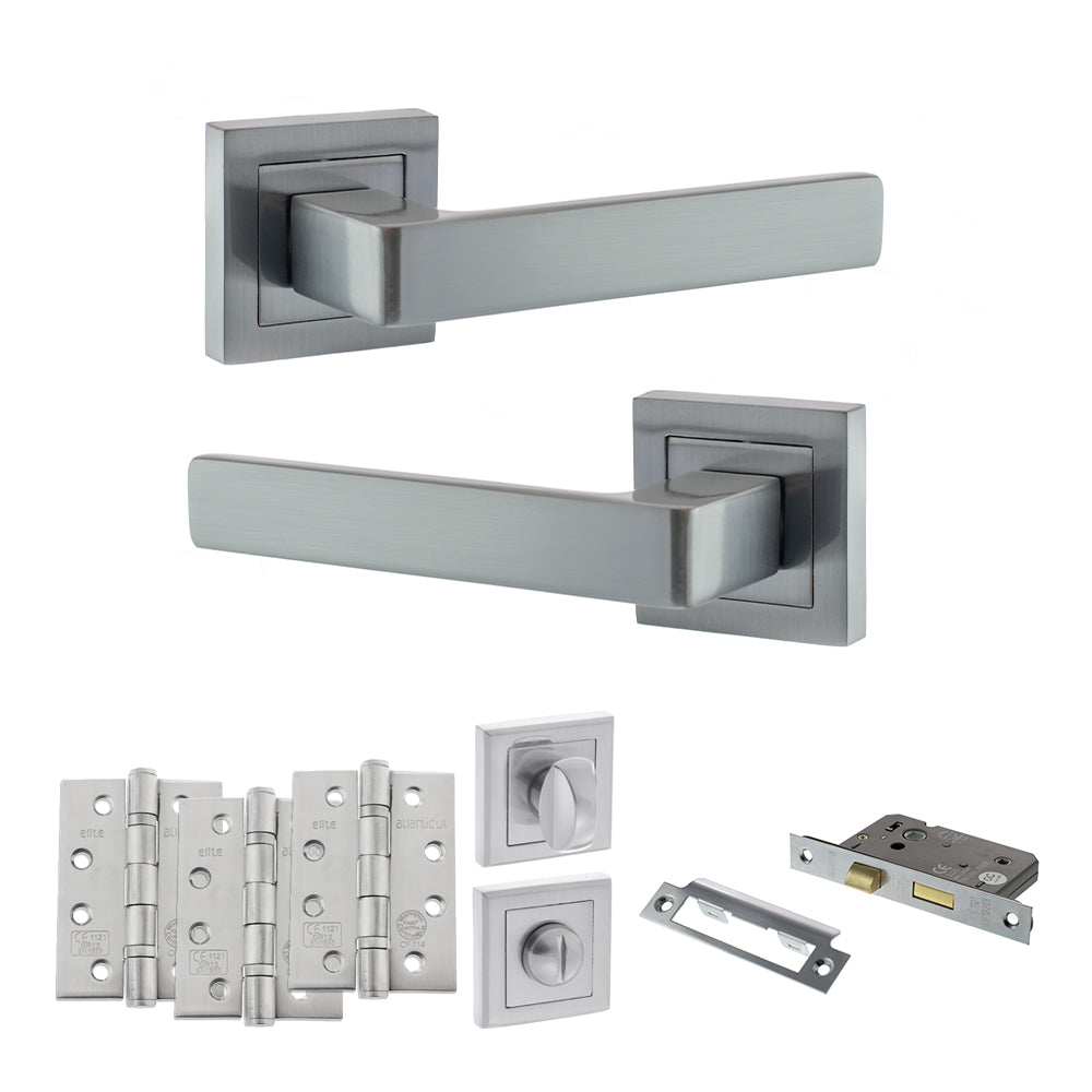 Atlantic S40S Status Montana on Square Rose Door Handle Pack