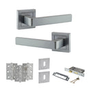 STATUS Montana Door Handle Pack (3 Lever Lock Set - 2.5" CE Sashlock, 3" Premium Hinges x3) - Satin Chrome