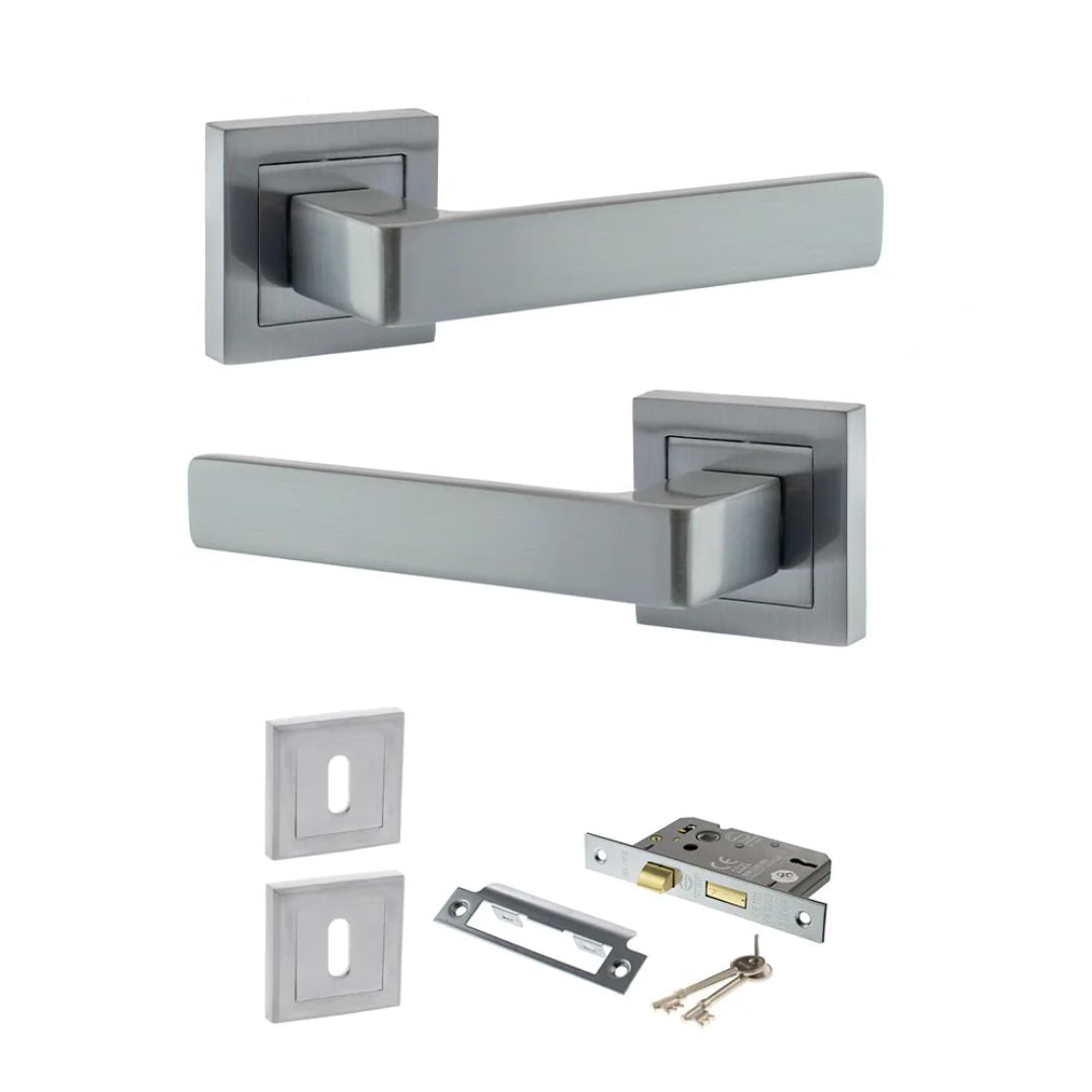 Atlantic S40S Status Montana on Square Rose Door Handle Pack
