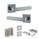 STATUS Montana Door Handle Pack (3 Lever Lock Set - 3" CE Sashlock, 4" Slim Knuckle Hinges x2) - Satin Chrome