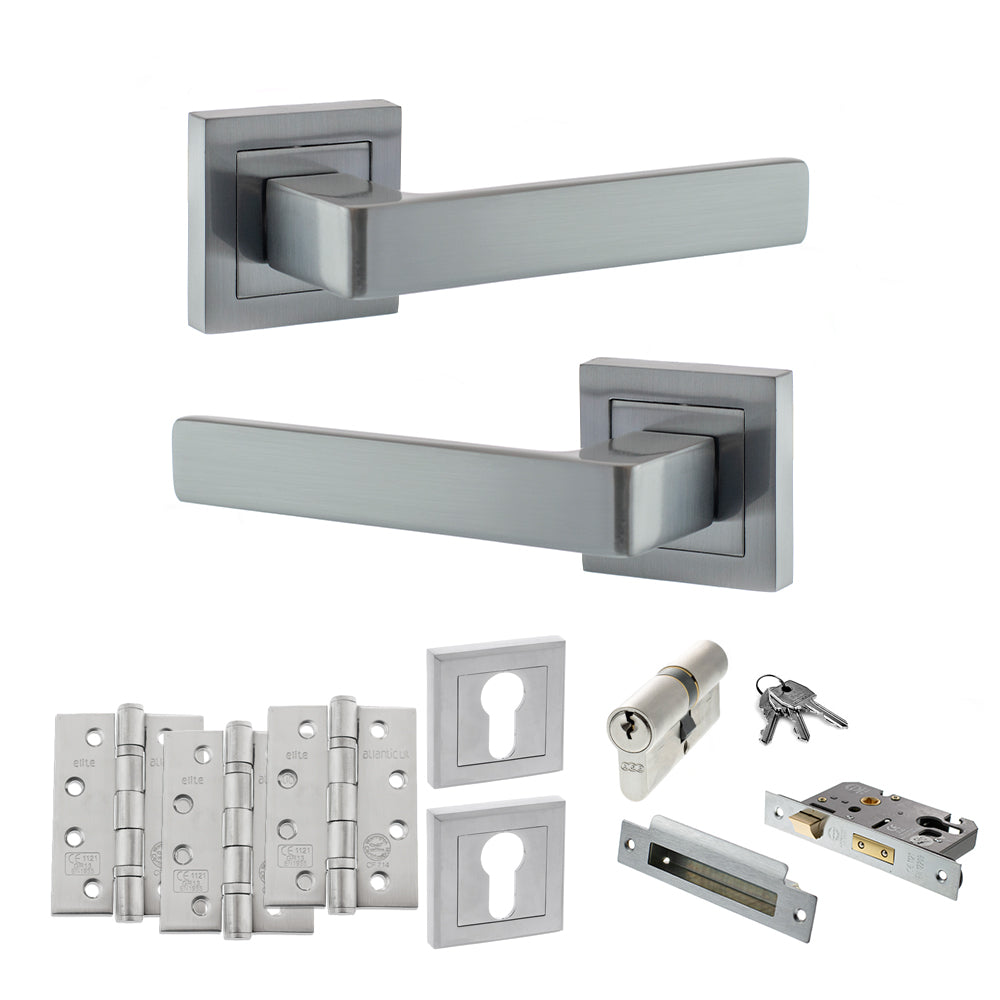 Atlantic S40S Status Montana on Square Rose Door Handle Pack