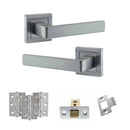 STATUS Montana Door Handle Pack (Latch Set - 3" CE Latch, 3" Premium Hinges x3) - Satin Chrome