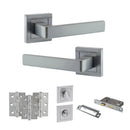 STATUS Montana Door Handle Pack (Bathroom Set - 3" CE Bathroom Lock, 3" Premium Hinges x3) - Satin Chrome