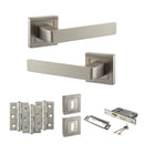 STATUS Montana Door Handle Pack (3 Lever Lock Set - 2.5" CE Sashlock, 3" Premium Hinges x3) - Satin Nickel