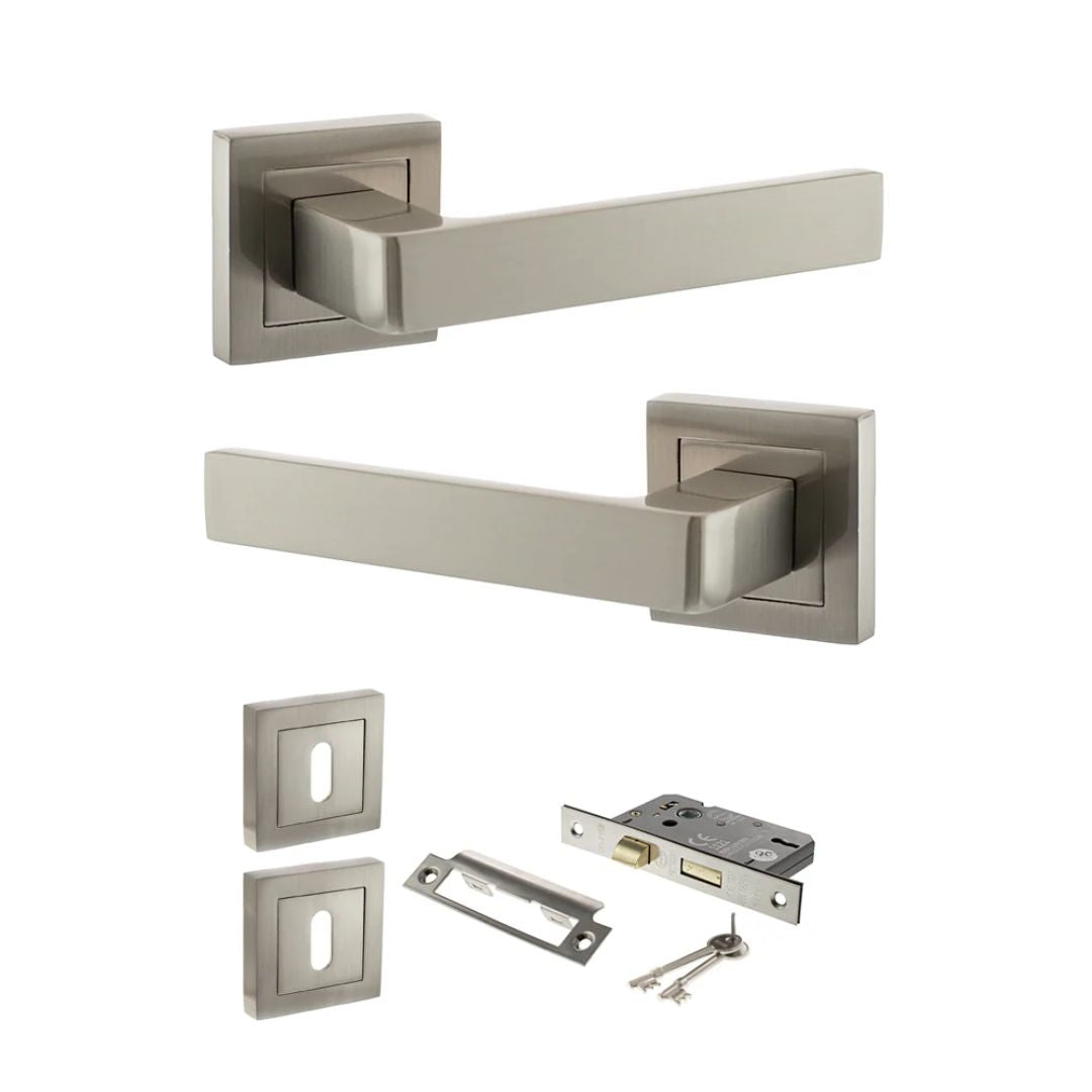 Atlantic S40S Status Montana on Square Rose Door Handle Pack