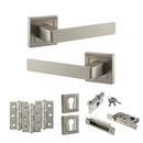 STATUS Montana Door Handle Pack (Euro Lock Set - 2.5" CE Sashlock, 3" Premium Hinges x3) - Satin Nickel