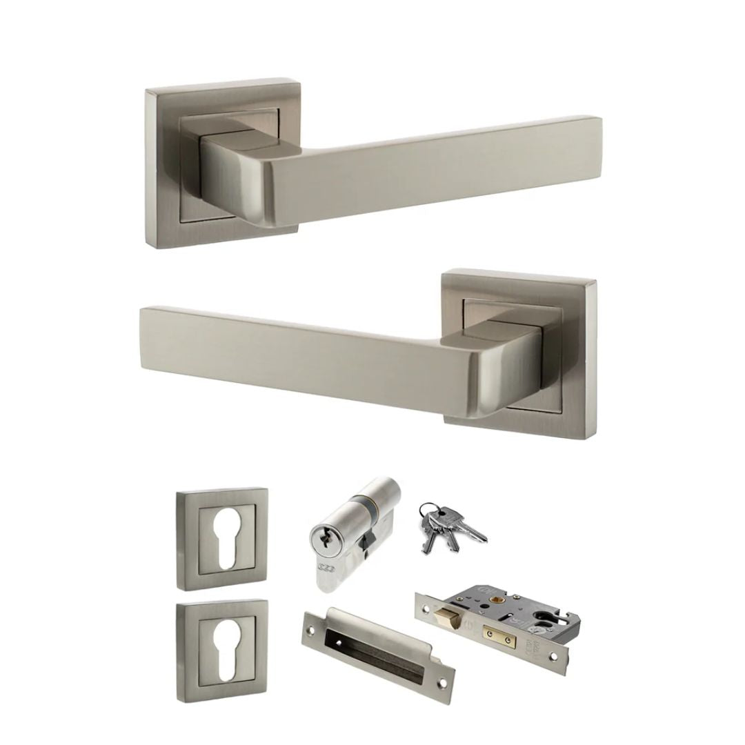 Atlantic S40S Status Montana on Square Rose Door Handle Pack