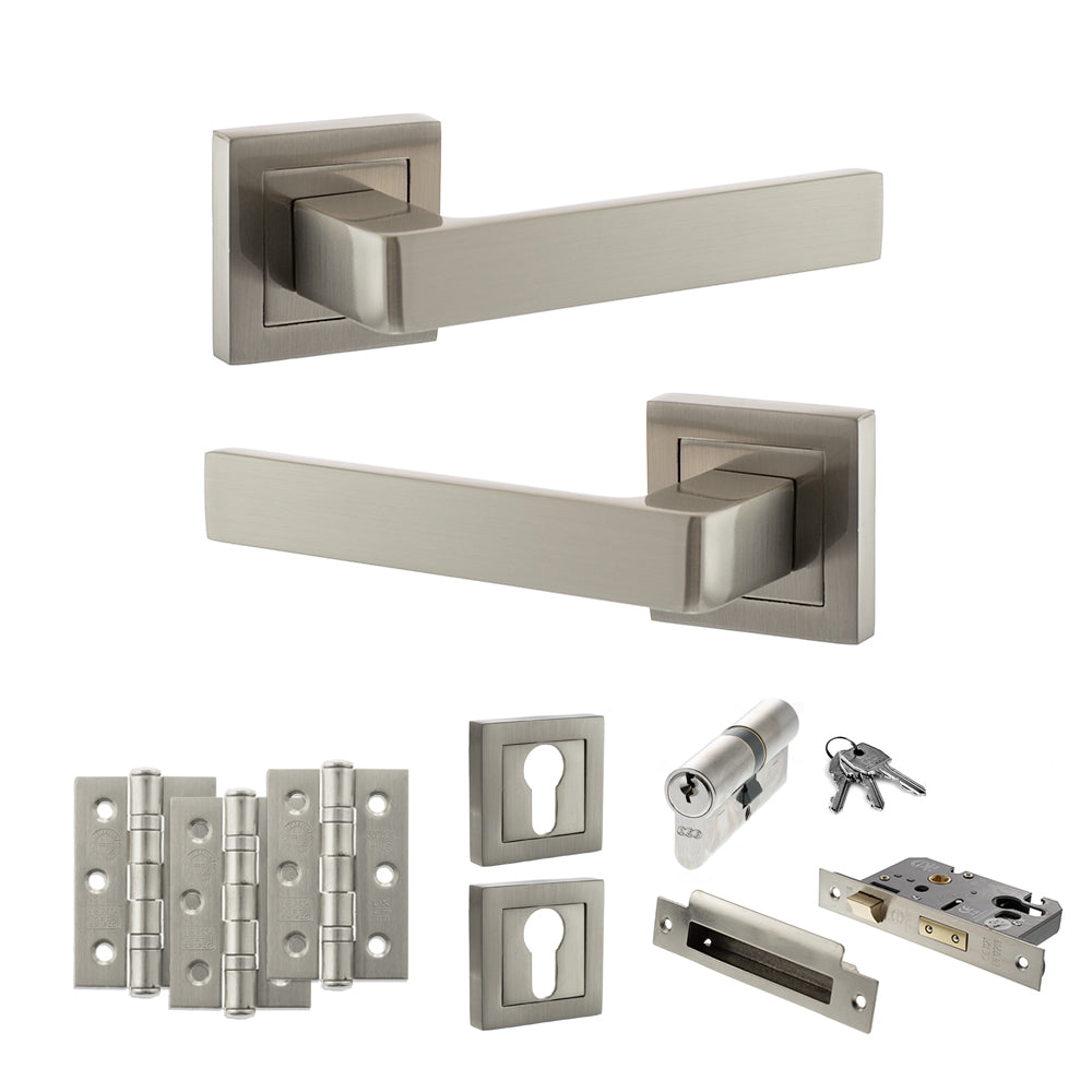 Atlantic S40S Status Montana on Square Rose Door Handle Pack