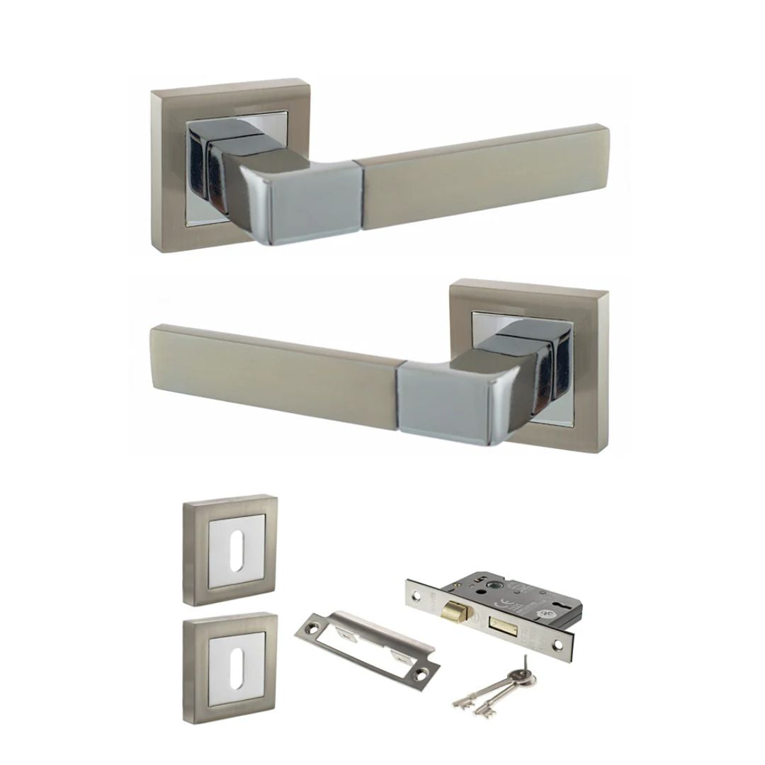 Atlantic S40S Status Montana on Square Rose Door Handle Pack