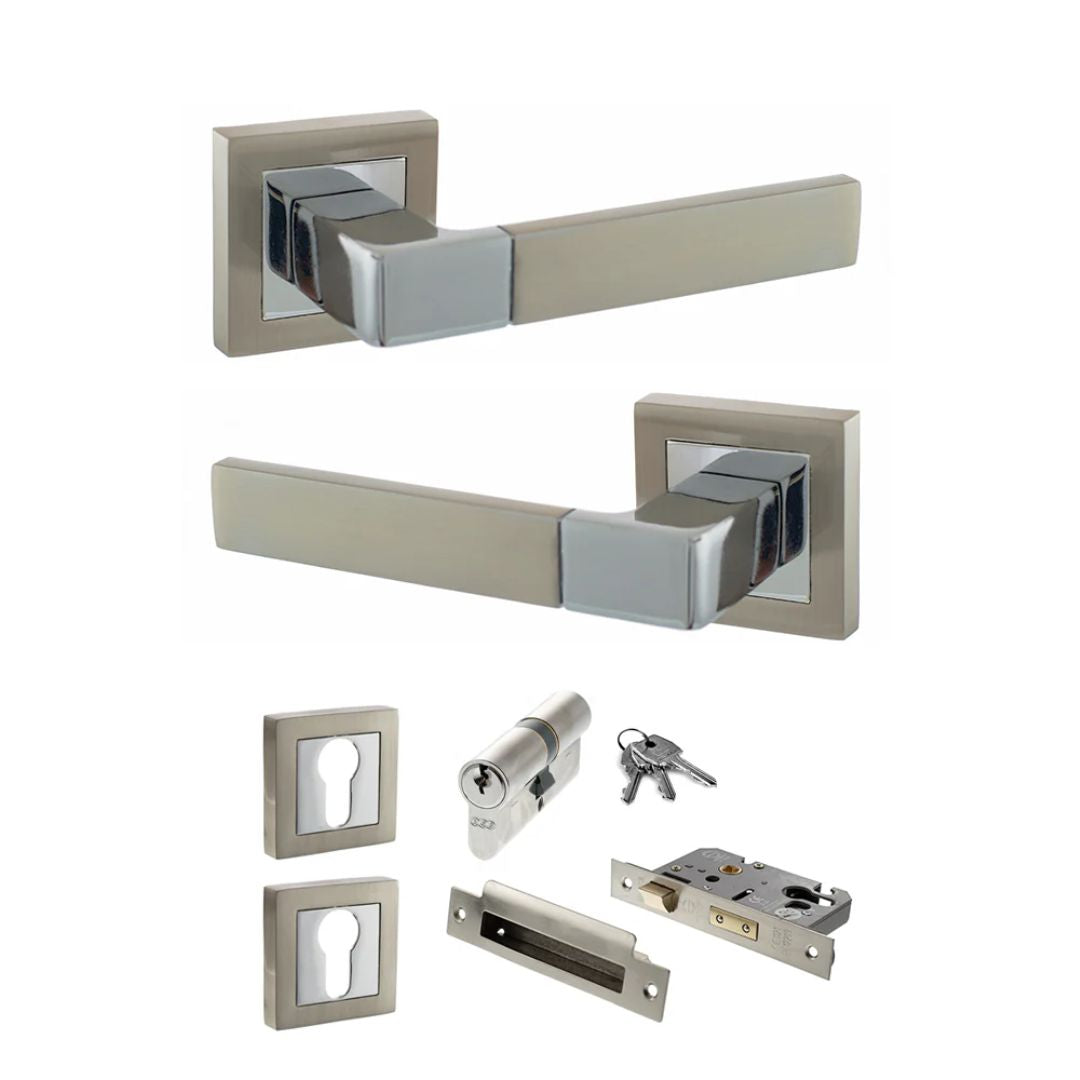 Atlantic S40S Status Montana on Square Rose Door Handle Pack