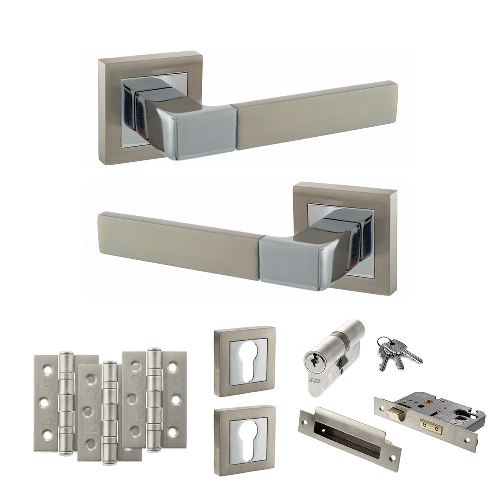 Atlantic S40S Status Montana on Square Rose Door Handle Pack