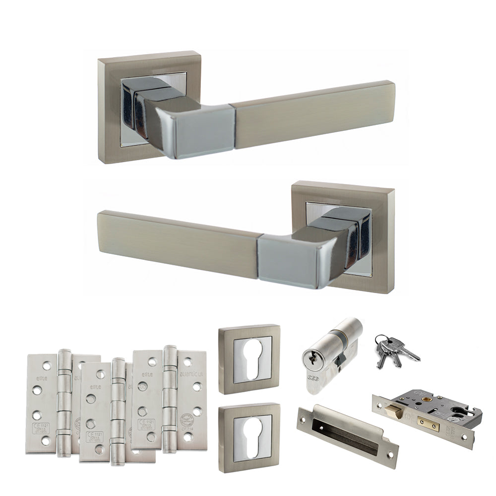 Atlantic S40S Status Montana on Square Rose Door Handle Pack