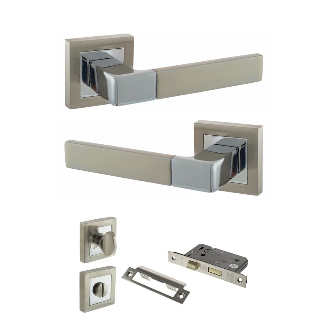 Atlantic S40S Status Montana on Square Rose Door Handle Pack