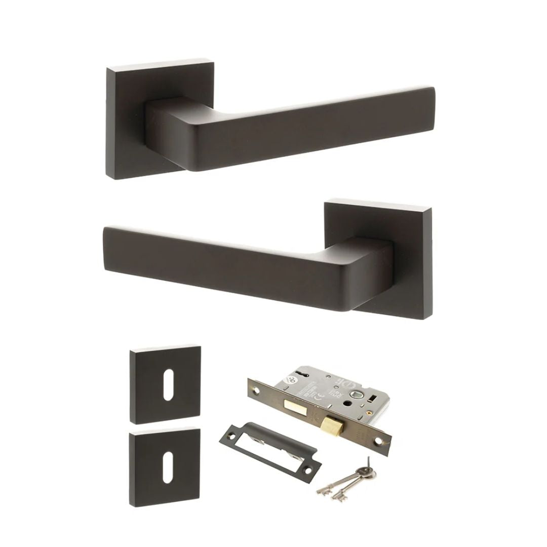 Atlantic S40S Status Montana on Square Rose Door Handle Pack