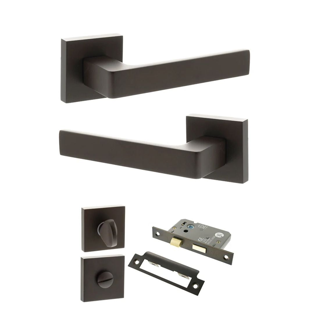 Atlantic S40S Status Montana on Square Rose Door Handle Pack