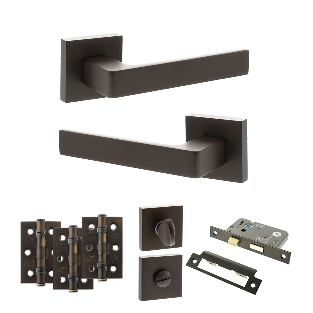 Atlantic S40S Status Montana on Square Rose Door Handle Pack