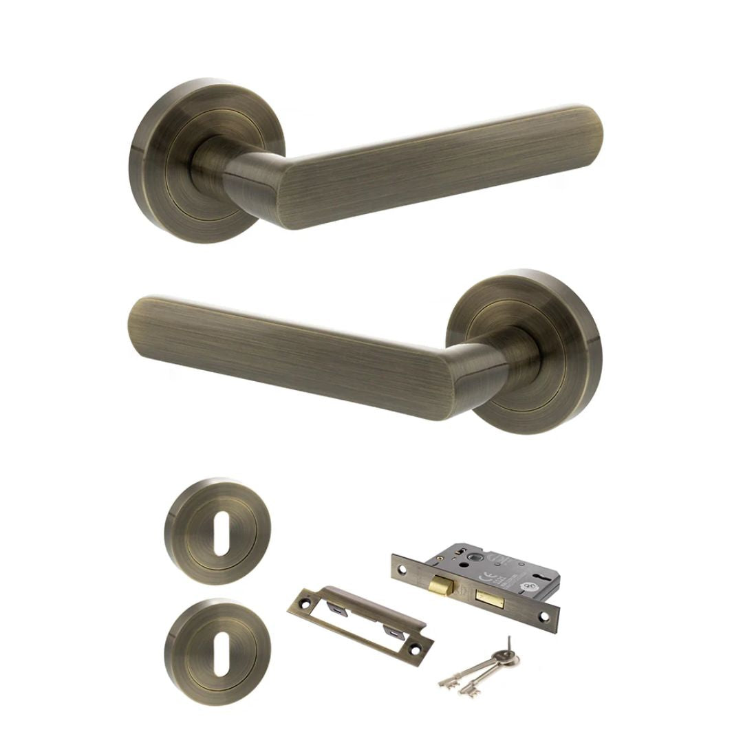 Atlantic S42R Status Carolina on Round Rose Door Handle Pack