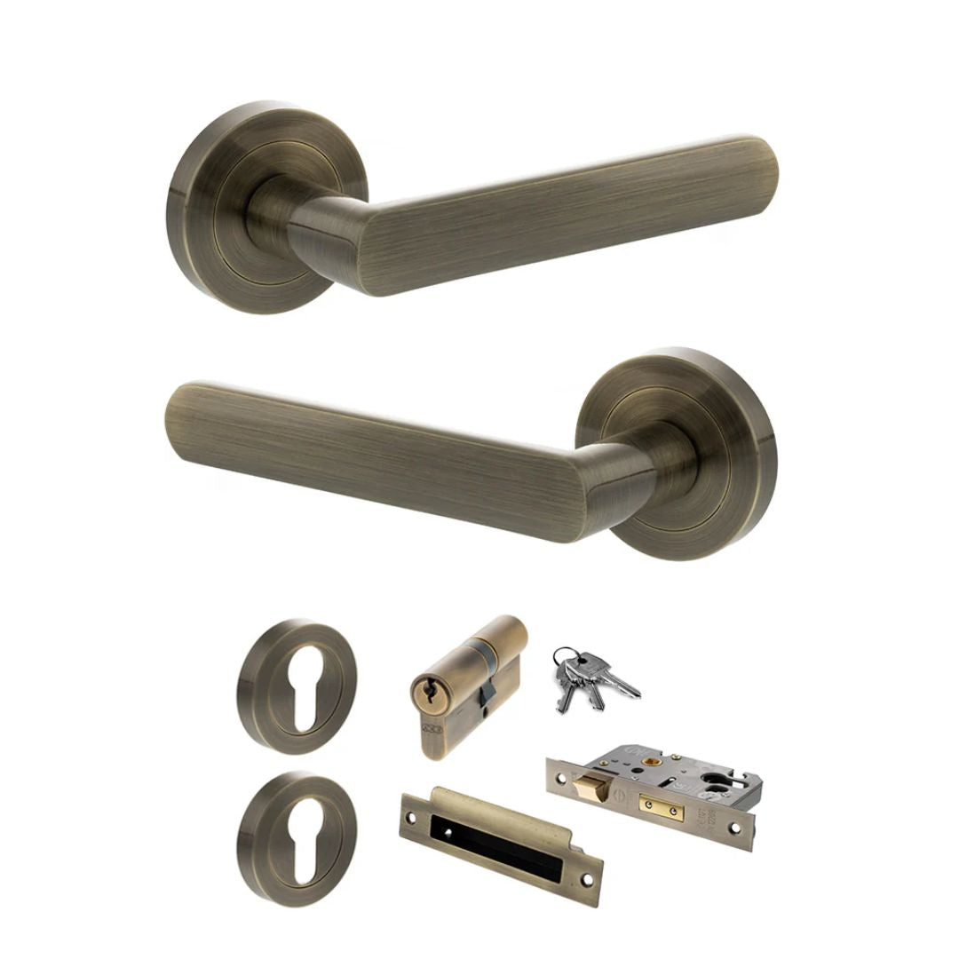 Atlantic S42R Status Carolina on Round Rose Door Handle Pack