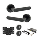 STATUS Carolina Door Handle Pack (3 Lever Lock Set - 3" CE Sashlock, 3" Premium Hinges x3) - Matt Black