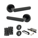 STATUS Carolina Door Handle Pack (3 Lever Lock Set - 3" CE Sashlock, 4" Slim Knuckle Hinges x2) - Matt Black