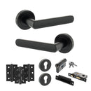 STATUS Carolina Door Handle Pack (Euro Lock Set - 3" CE Sashlock, 3" Premium Hinges x3) - Matt Black