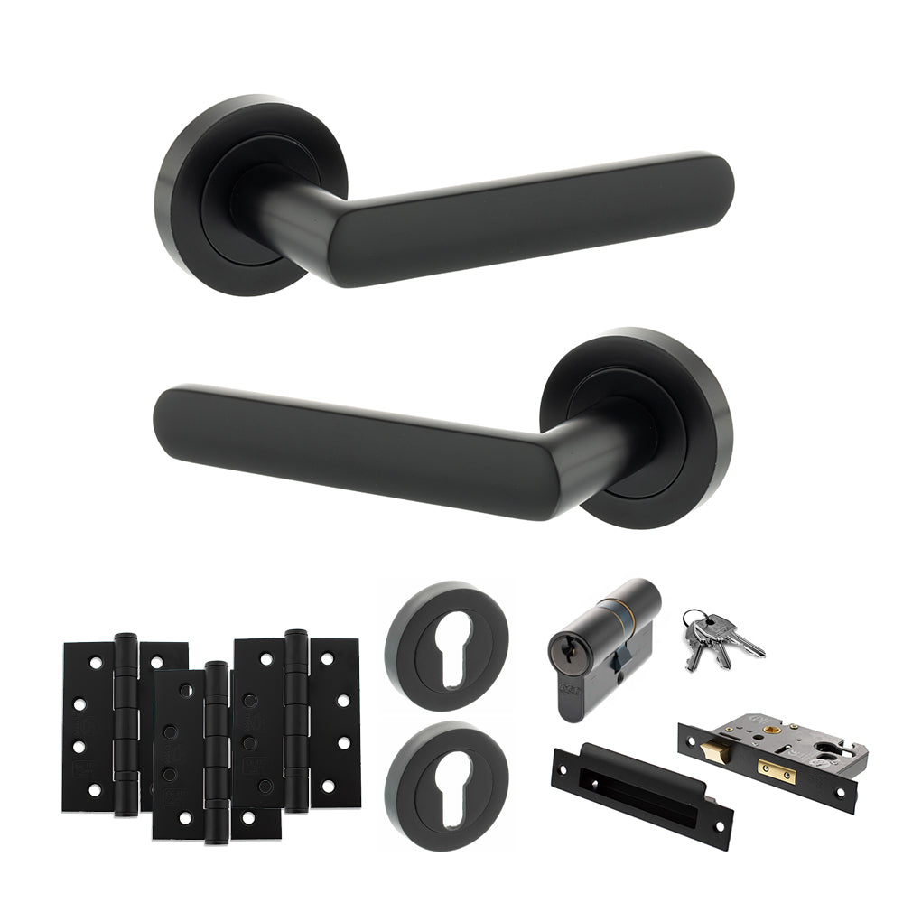 Atlantic S42R Status Carolina on Round Rose Door Handle Pack