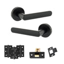 STATUS Carolina Door Handle Pack (Latch Set - 3" CE Latch, 3" Premium Hinges x3) - Matt Black