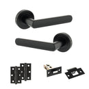 STATUS Carolina Door Handle Pack (Latch Set - 2.5" Latch, 3" Hinges x2) - Matt Black