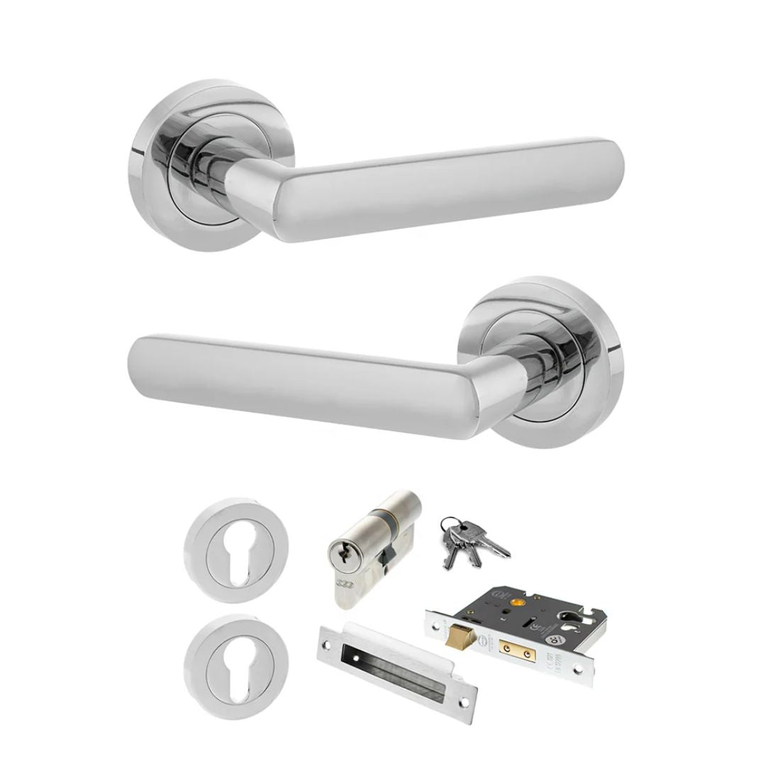 Atlantic S42R Status Carolina on Round Rose Door Handle Pack