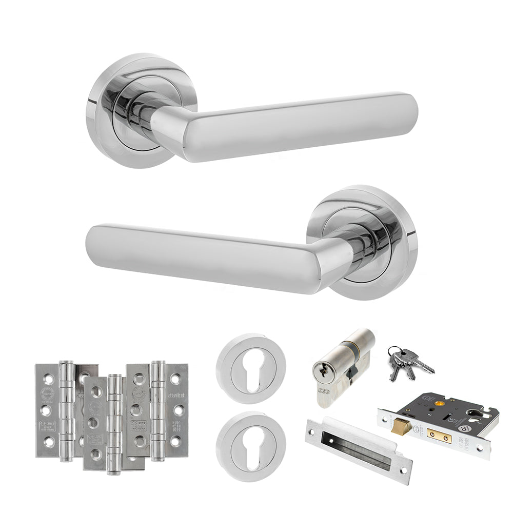 Atlantic S42R Status Carolina on Round Rose Door Handle Pack