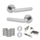 STATUS Carolina Door Handle Pack (Euro Lock Set - 3" CE Sashlock, 3" Premium Hinges x3) - Polished Chrome