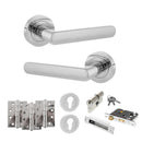 STATUS Carolina Door Handle Pack (Euro Lock Set - 2.5" CE Sashlock, 4" Fire Rated Hinges x3) - Polished Chrome