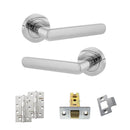 STATUS Carolina Door Handle Pack (Latch Set - 2.5" CE Latch, 4" Slim Knuckle Hinges x2) - Polished Chrome