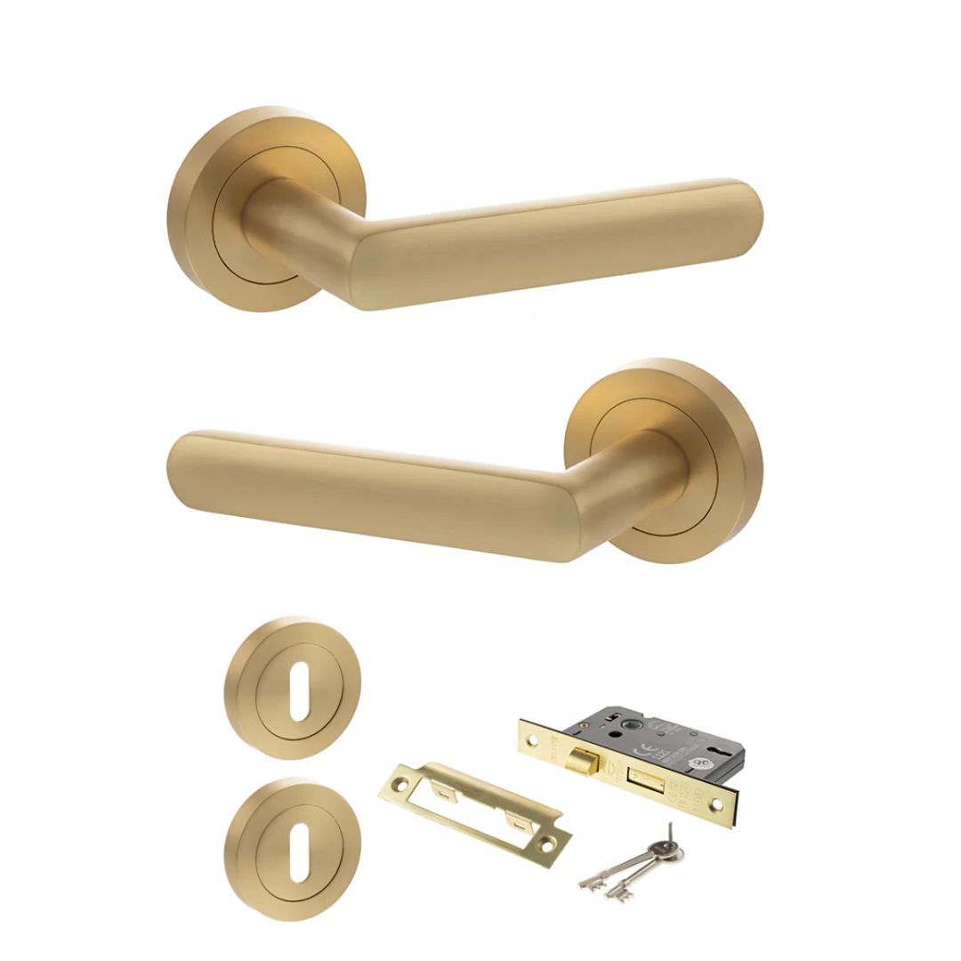 Atlantic S42R Status Carolina on Round Rose Door Handle Pack