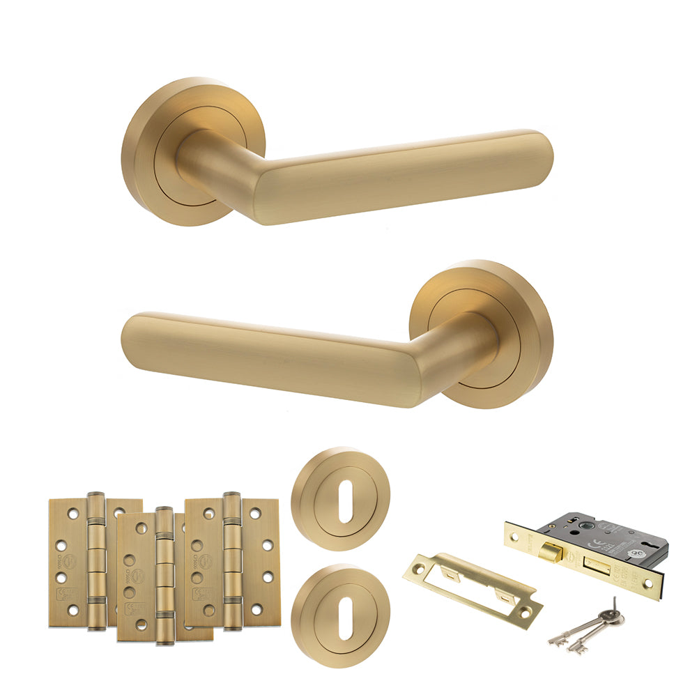Atlantic S42R Status Carolina on Round Rose Door Handle Pack