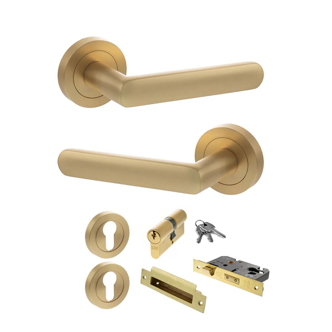 Atlantic S42R Status Carolina on Round Rose Door Handle Pack