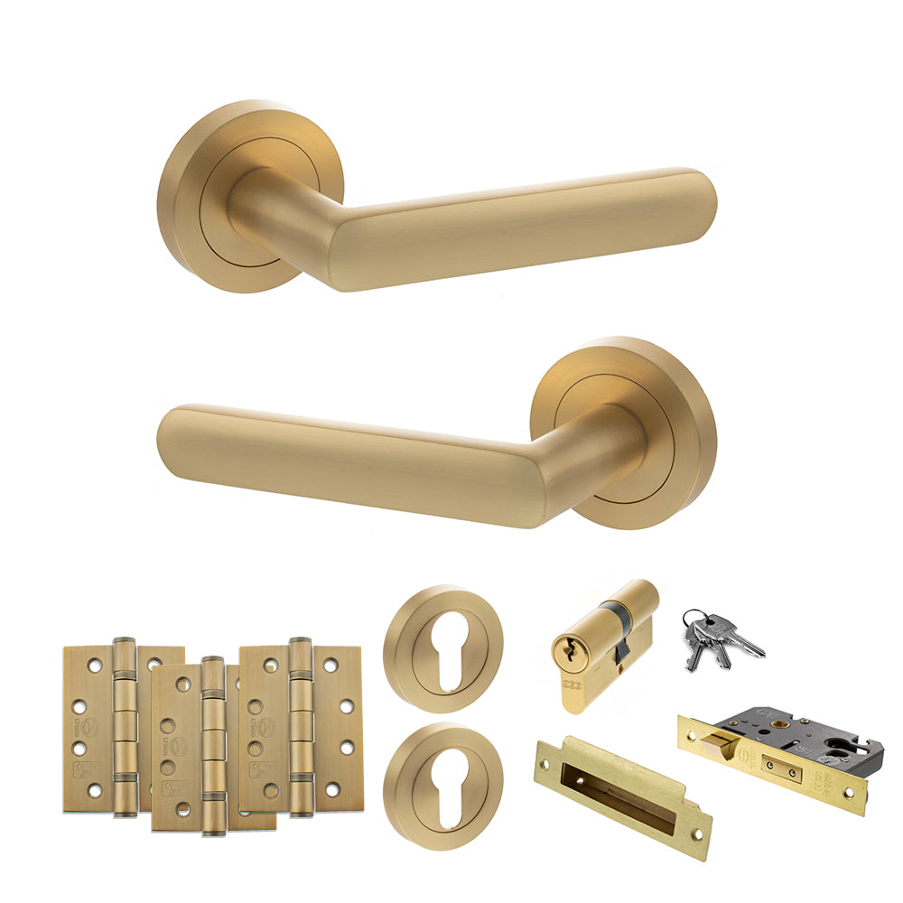Atlantic S42R Status Carolina on Round Rose Door Handle Pack