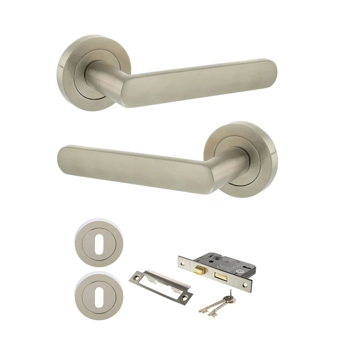 Atlantic S42R Status Carolina on Round Rose Door Handle Pack