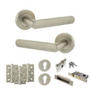 STATUS Carolina Door Handle Pack (Euro Lock Set - 2.5" CE Sashlock, 3" Premium Hinges x3) - Satin Nickel