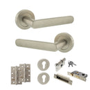 STATUS Carolina Door Handle Pack (Euro Lock Set - 3" CE Sashlock, 4" Slim Knuckle Hinges x2) - Satin Nickel