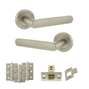 STATUS Carolina Door Handle Pack (Latch Set - 3" CE Latch, 3" Premium Hinges x3) - Satin Nickel